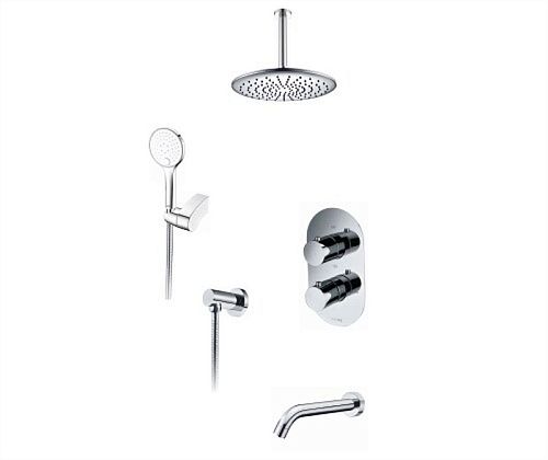 Встроенный смеситель для ванны на 3 положения Wasserkraft A174868 Thermo (душевой комплект) хром