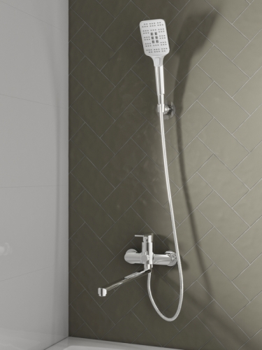 Смеситель с длинным изливом для ванны Cersanit Brasko 64091 хром (без душевого гарнитура) фото 7