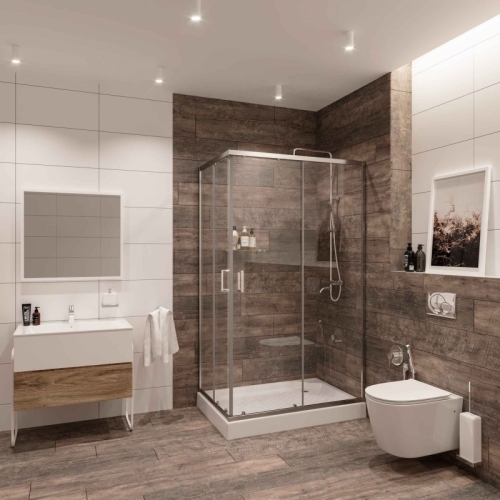 Душевое ограждение Niagara Нова/Nova NG-6681(6611)-08 100*80, 120*90 стекло прозрачное (без поддона) фото 2