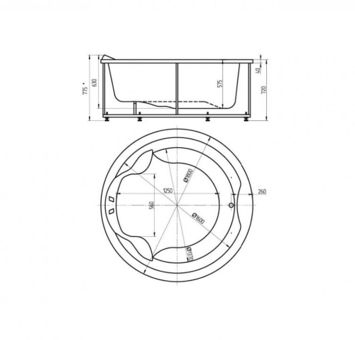 Ванна Aquatek Аура пневматическое управление 180 гидромассажная фото 3