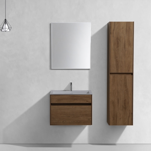 Тумба с раковиной Vincea Chiara 60, 80, 100 Т.Oak Дуб Табак, подвесная, раковина серая фото 2