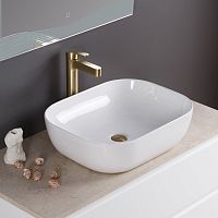 Раковина накладная Belbagno BB1302 500х400х140мм, белый глянец