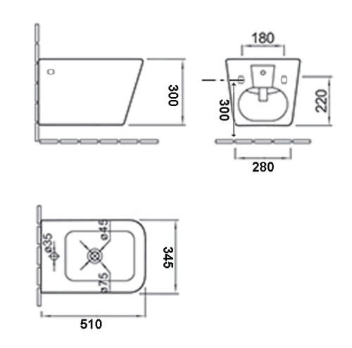 Биде подвесное ESBANO Gartez (Белый) фото 2