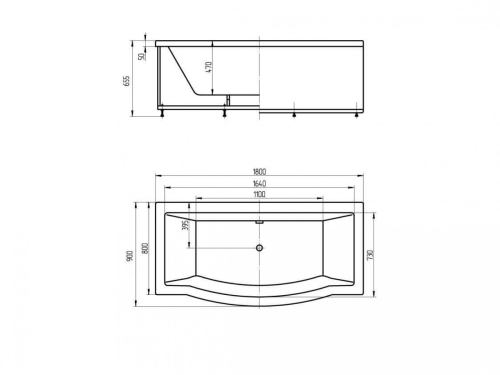 Ванна Aquatek Гелиос пневматическое управление 180*90 гидромассажная фото 4