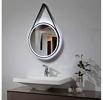 Зеркало ETNA 60*60 на ремне круглое черное