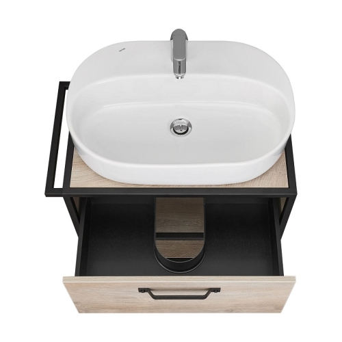 Тумба с раковиной Одри Round Aquaton Лофт Фабрик 65, 80 Дуб Эндгрейн фото 5