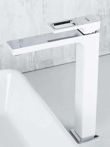 Смеситель высокий для раковины Gappo Futura G1017-2 белый/хром фото 5