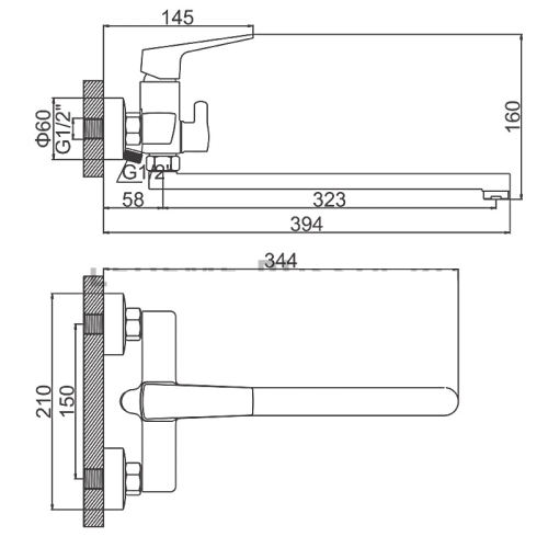 Смеситель с длинным изливом для ванны Ledeme L2281 хром (лейка и шланг в комплекте) фото 2