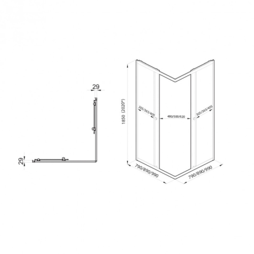 Душевое ограждение Triton Вента-Хром Вельвет 80*80, 90*90 стекло матовое фото 7