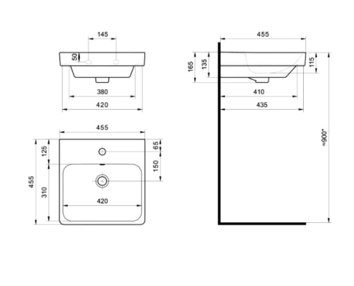 Тумба с раковиной Aquaton Сканди Doors 45, 55, 70, 80 Белый Глянцевый/Белый Матовый фото 10