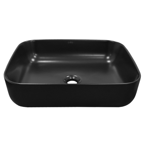 Раковина накладная Creo Сeramique PU4200MBK 500*400*140мм, черный матовый фото 3