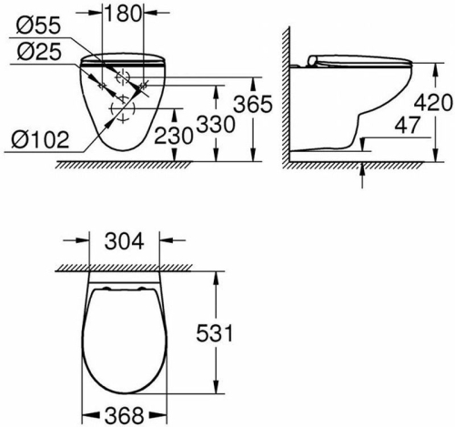 Унитаз подвесной Grohe Bau Ceramic 39351000 безободковый сиденье с микролифтом фото 4
