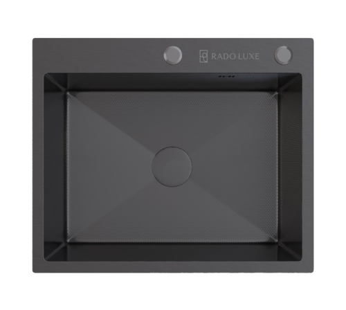 Мойка Rado Luxe 6050 темный графит декор 600*500*220
