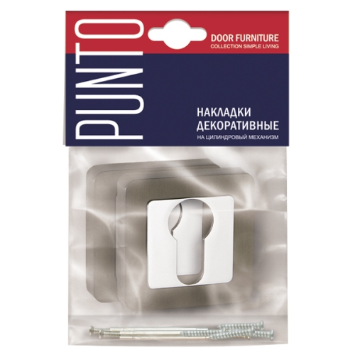 Накладка Punto под цилиндр ET QR SN/CP-3 матовый никель/хром фото 3