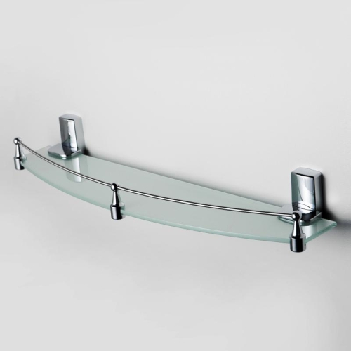 Полка стеклянная с бортиком Wasserkrsft Leine K-5044 хром фото 2