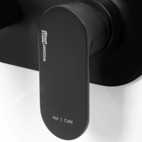 Смеситель для умывальника Wasserkraft Elbe 7430 чёрный Soft-touch встроенный фото 5