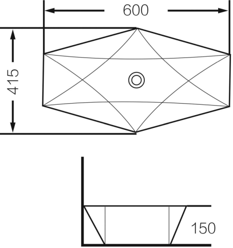 Раковина на столешницу Grossman Diamond GR-3030 600х415х130мм фото 4 Раковина на столешницу Grossman Diamond GR-3030 600х415х130мм фото 4