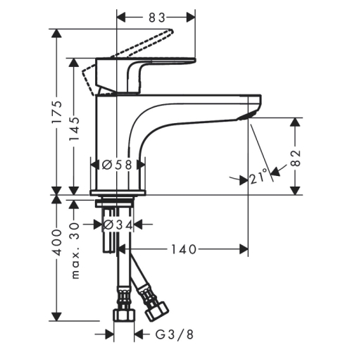 Смеситель для ванны Hansgrohe Rebris E Monotrou 2 режима расхода воды хром 72435000 фото 2