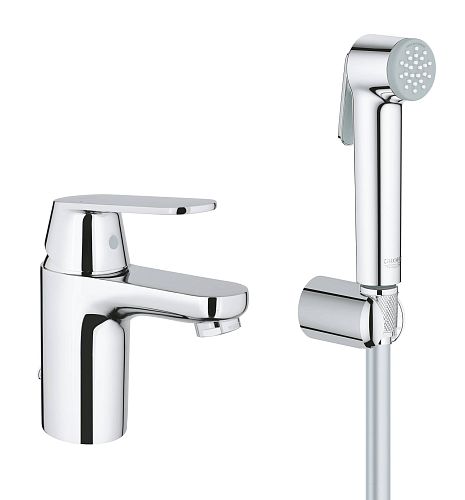 Смеситель с гигиеническим душем для раковины Grohe Eurosmart Cosmopolitan 23125000