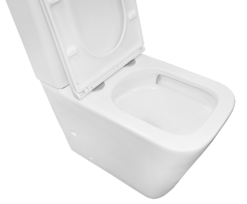 Унитаз напольный безободковый, смыв Торнадо Azario Quadro AZ-2175 UQ1 с сидением микролифт фото 4