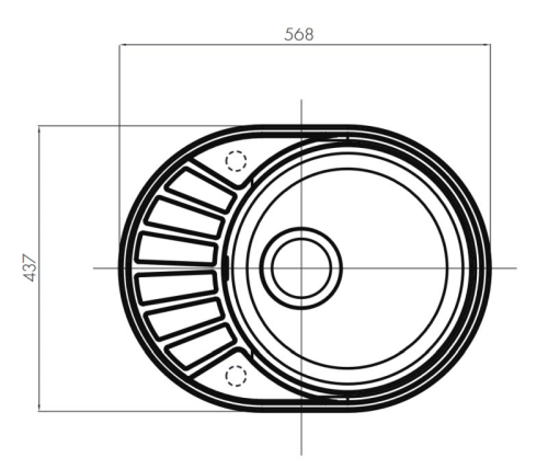 Мойка кухонная из литого мрамора AQUATON ЧЕЗАНА 56 фото 4