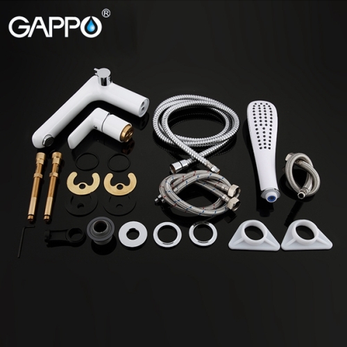 Смеситель врезной на борт ванны 3 отв. Gappo Noar G1148 белый/хром фото 9