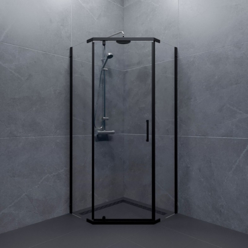Душевое ограждение Triton Дека-Блэк 90*90, 100*100 стекло прозрачное фото 2