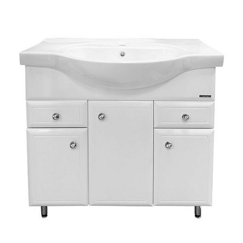 Тумба с умывальником Comforty Сочи 85 100 белый глянец напольная
