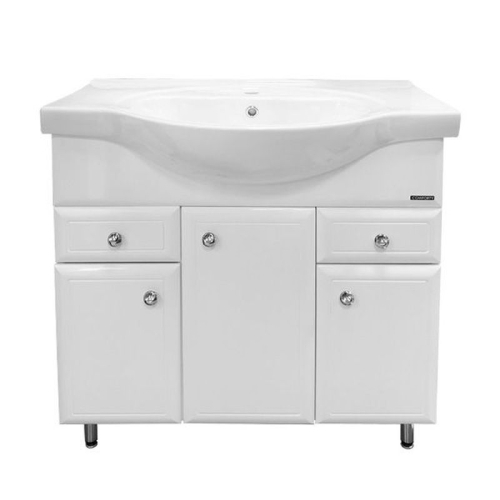 Тумба с умывальником Comforty Сочи 85 100 белый глянец напольная