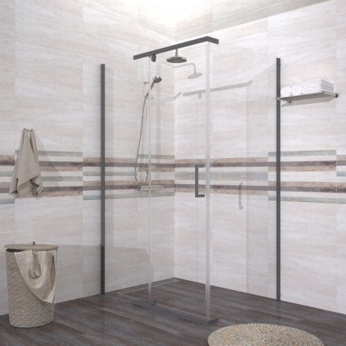 Душевое ограждение Triton Терра-Графит 120*90 прозрачное стекло фото 3