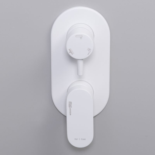 Встроенный смеситель для ванны на 2 положения Wasserkraft Mindel 8571 белый Soft-touch фото 2