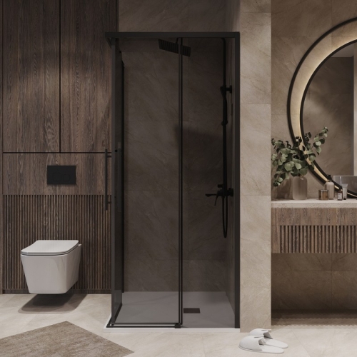 Душевое ограждение Niagara Nova NG-2829-34BLACK 90*90,стекло тонированное фото 4