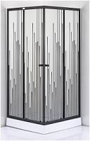 Душевое ограждение Дана 303S 90*90, 100*100 низкий поддон, стекло с узором "звездопад", профиль черный 