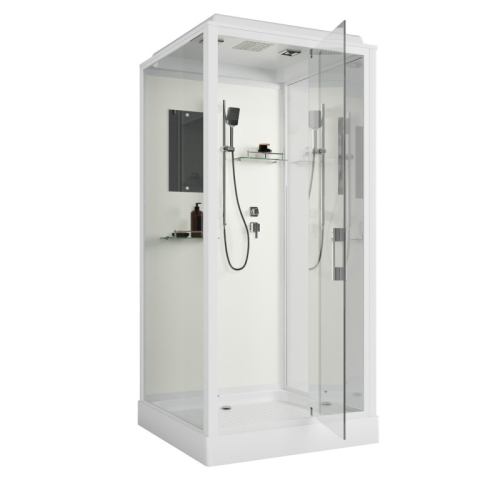 Душевая кабина Niagara Стандарт ST100/15Q 100*100*215 квадрат,поддон 15см,распашная,проф.белый фото 2