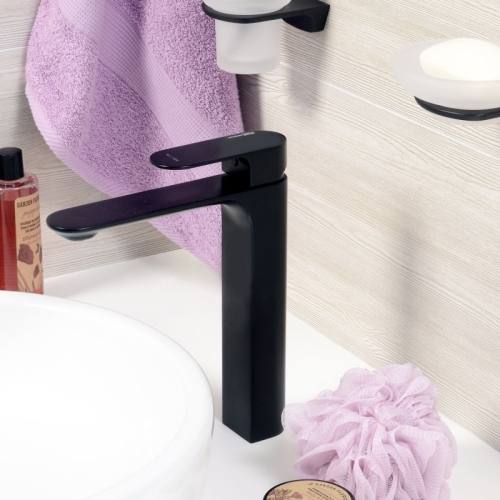 Смеситель для умывальника Wasserkraft Elbe 7403H чёрный фото 3