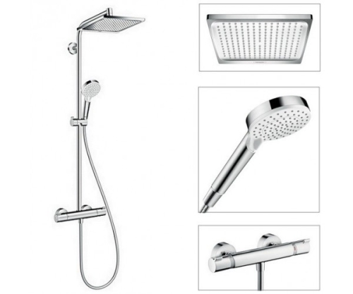 Душевая система с термостатом Hansgrohe CROMETTA E 240 1jet Showerpipe 27271000 хром фото 2