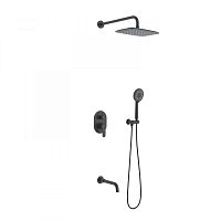 Душевой комплект Berges Ventas 3O BLACK 073010, черный матовый