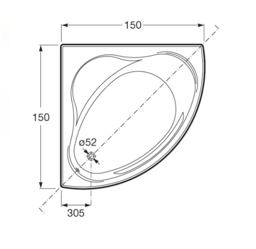 Ванна акриловая Roca Bali 150*150 фото 3
