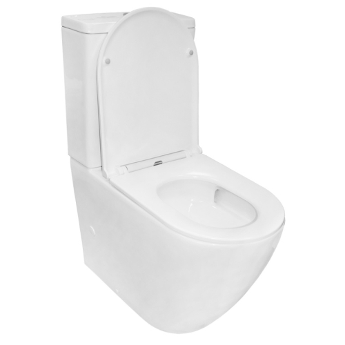 Унитаз напольный безободковый, смыв Торнадо Azario Grado AZ-2141 UQ1 с сидением микролифт фото 2