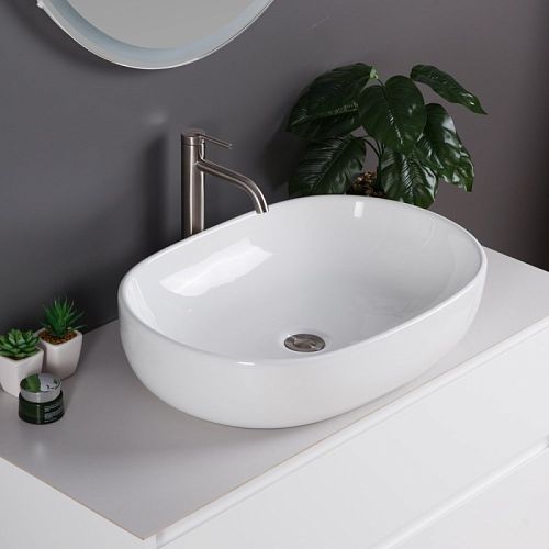 Раковина накладная Belbagno BB1084 600x420x140 белый глянец