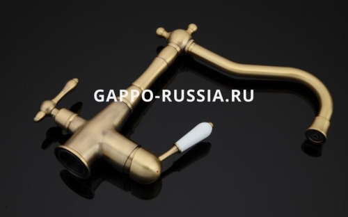 Смеситель для кухни  G4391-4 бронза фото 4