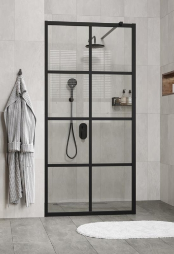 Душевая перегородка Wasserkraft Glan 66W 90, 100, 120 профиль черный