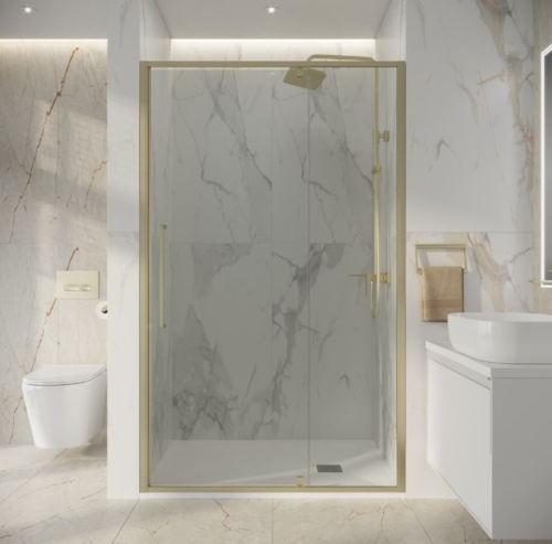 Душева дверь в нишу Niagara Nova NG-45 110 120 золото фото 3