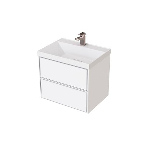 Тумба с раковиной Mirsant Dante 60 подвесная, белая глянец