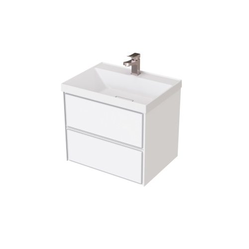 Тумба с раковиной Mirsant Dante 60 подвесная, белая глянец