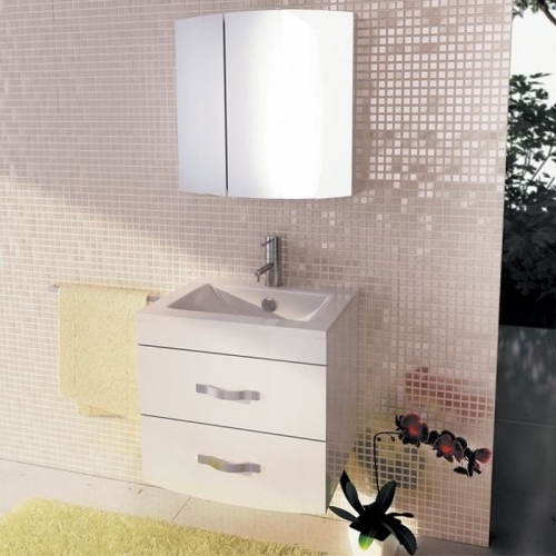 Тумба с умывальником Comforty Лаура 60 75 белый глянец  подвесная фото 2