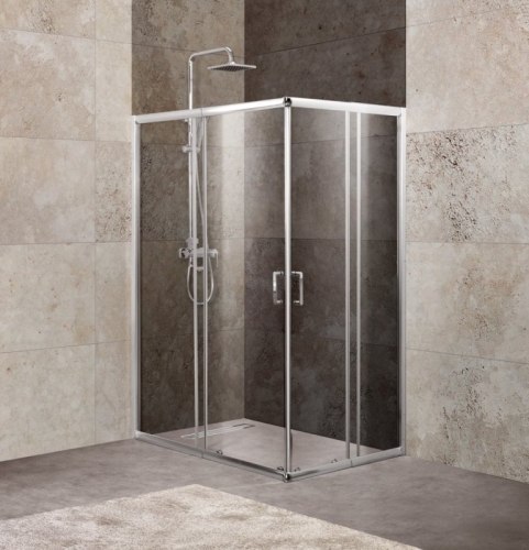 Душевой уголок Bel Bagno UNIQUE-AH-2 100/115*75/90 стекло прозрачное, Punto