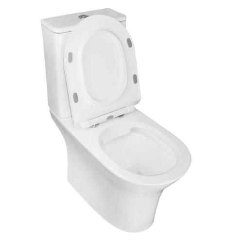 Унитаз напольный безободковый Azario Fretta Round AZ-1217 + AZ-1216 с сидением микролифт, смыв Geberit фото 3