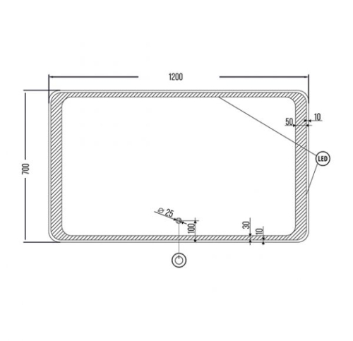 Зеркало Madrid 80*70, 100*70, 120*70, 150*70 Anti Steam фото 2
