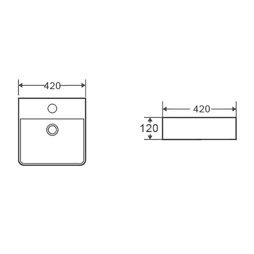 Раковина накладная Azario AZ-2177-MB 420*420*120 черная матовая фото 4